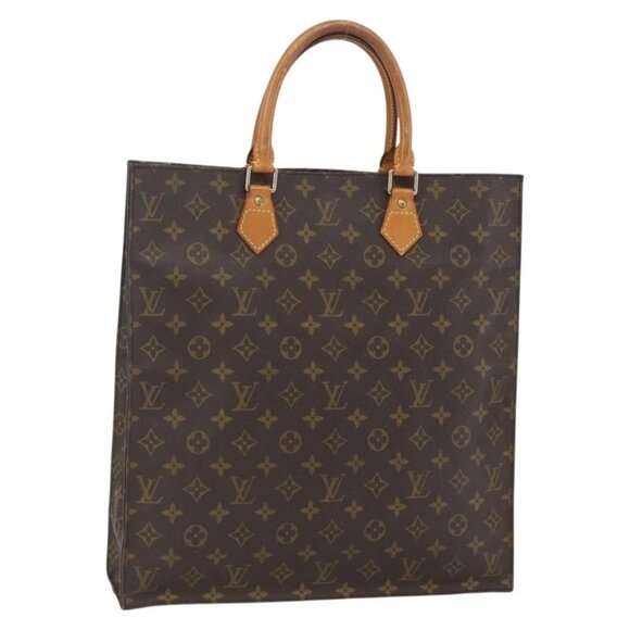 LOUIS VUITTON Monogram Sac Plat Hand Bag M51140 LV Auth am10016